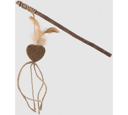 Magic Cat Natural Fun Іграшка-пустушка у формі серця з натуральним пір'ям та нитками 25 см 