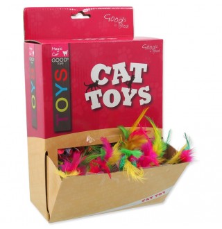Magic Cat, Іграшкова коробка, миша, бавовна, з пір'ям, 6 см, 80 шт.