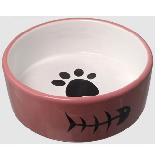 Magic Cat Керамічна миска рожево-біла з візерунком 350 мл