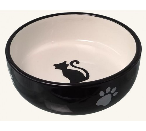 Magic Cat Керамічна миска чорно-біла з візерунком 170 мл