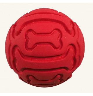 Dog Fantasy Гумовий м'яч з пищалкою, червоний, 9 см