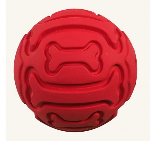 Dog Fantasy Гумовий м'яч з пищалкою, червоний, 9 см