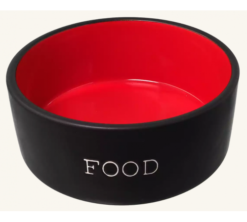 Dog Fantasy Чорно-червона миска для їжі M
