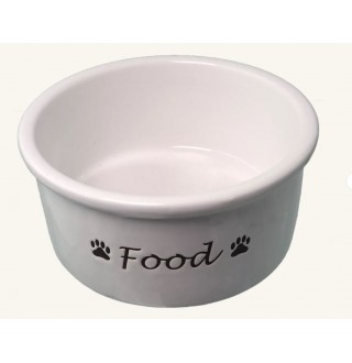 Dog Fantasy FOOD Керамічна миска з блюдцем біла 400 мл