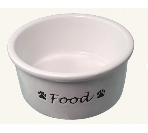 Dog Fantasy FOOD Керамічна миска з блюдцем біла 400 мл