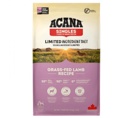 Acana Grass-Fed Lamb - сухий корм з ягням для собак всіх порід на всіх стадіях життя з чутливим травленням, 11,4кг