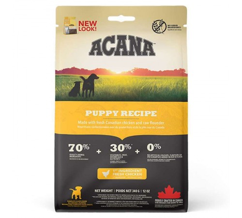 Acana Puppy Recipe - сухий корм з м'ясом курчати для цуценят середніх порід, 340г