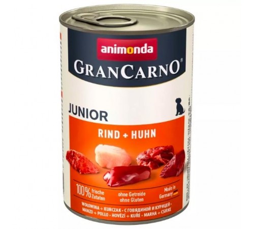 Animonda GranCarno Junior Dog Beef Chicken - консервований корм з яловичиною та куркою для цуценят, 400г