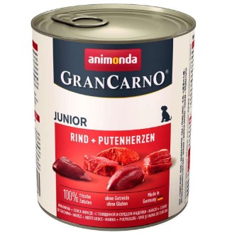 Animonda GranCarno Junior Dog Beef Turkey heart - консервований корм з яловичиною та серцем індички для цуценят, 800г