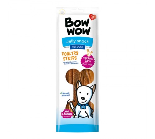 Bow Wow - ласощі для собак смужки з яловичиною та птицею, 60г
