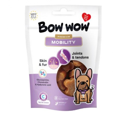 Bow Wow Mobility - ласощі для собак снеки для покращення опорно-рухової системи, шкіри та шерсті, 60г