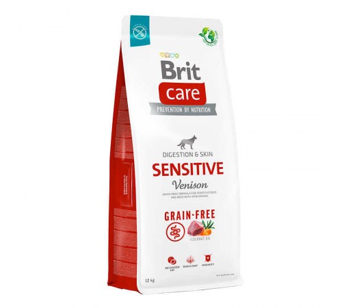 Brit Care Dog Grain-free Sensitive - сухий беззерновий корм з олениною для собак з чутливим травленням, 12кг