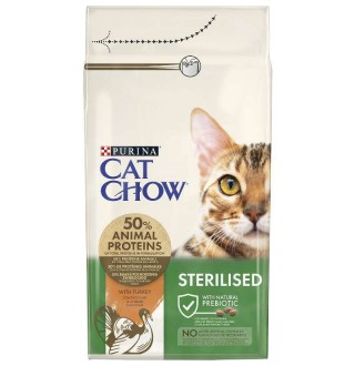 Purina Cat Chow Sterilised - сухий корм з індичкою для кастрованих котів і стерилізованих кішок, 15кг