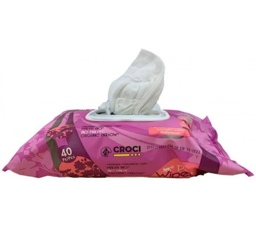 Croci Pet Wipes Organic Malva Bio cat - гігієнічні вологі серветки з органічною мальвою для котів, 40шт