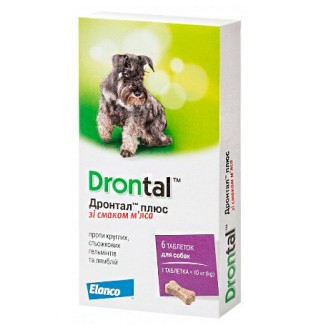 Drontal Plus by Elanco-Bayer- антигельмінтні пігулки для собак зі смаком м'яса