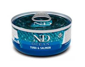 Farmina N&D Ocean Tuna&Salmon Adult Cat - беззерновий консервований корм з тунцем і лососем для котів, 70г