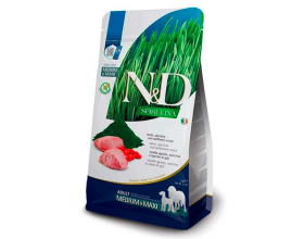 Farmina N&D Spirulina Lamb Adult Medium&Maxi Dog - беззерновий сухий корм з ягням та спіруліною для дорослих собак середніх і великих порід, 2кг