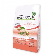 Gheda Unica Natura Unico Indoor Lamb Rice and Peas - сухий корм для домашніх котів з ягням рисом та горохом, 1,5кг