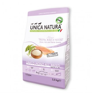 Gheda Unica Natura Unico Mono All breed Trout - сухий монопротеїновий корм для собак всіх порід з фореллю, 2,5кг