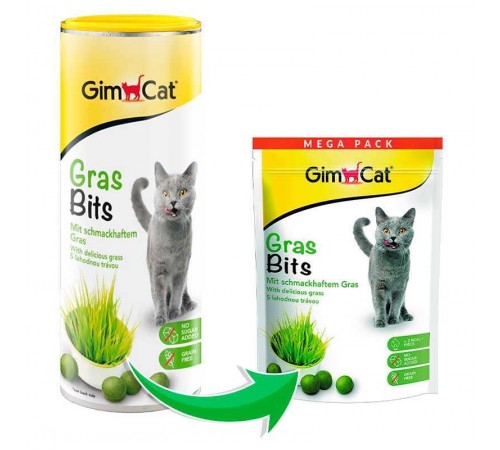 GimСat GrasBits - вітамінізований смаколик з травою для котів 425 г