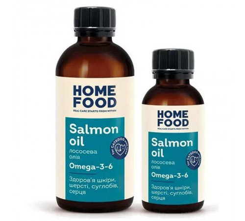 Home Food - Лососева олія для здоров’я шкіри та блиску шерсті собак і котів, 200мл