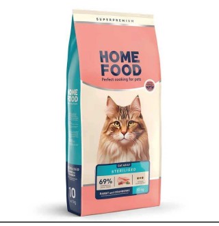 Home Food Sterilised - сухий корм з кроликом та журавлиною для стерилізованих кішок і кастрованих котів, 10кг