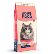 Home Food Hairball Control for Sterilised - сухий корм з індичкою та ягодами для виведення шерсті зі шлунку стерилізованих дорослих котів, 10кг