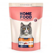 Home Food Adult for Sterilised Demanding Chicken & Liver - cухий корм з куркою та печінкою для стерилізованих вибагливих котів, 1,6кг