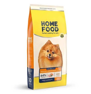 Home Food Healthy Skin and Shiny Coat Adult Mini - сухий корм з індичкою та лососем для здоров'я шкіри та блиску шерсті у собак дрібних порід, 10кг