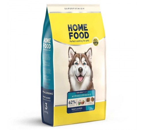 Home Food Adult Maxi - гіпоалергенний сухий корм з форелью та рисом для дорослих собак великих порід, 3кг