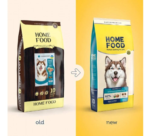 Home Food Adult Maxi - гіпоалергенний сухий корм з форелью та рисом для дорослих собак великих порід, 3кг