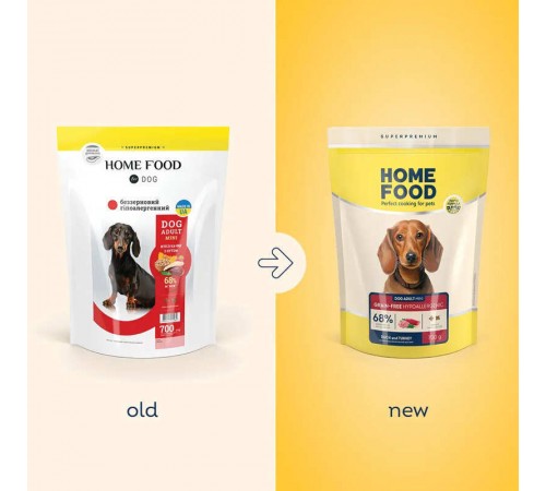 Home Food Adult Mini - сухий беззерновой гіпоалергенний корм з качкою та індичкою для собак малих порід, 700г