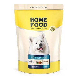 Home Food Hypoallergenic Adult Medium - гіпоалергенний сухий корм із фореллю та рисом для собак середніх порід з білою шерстю, 1,6кг