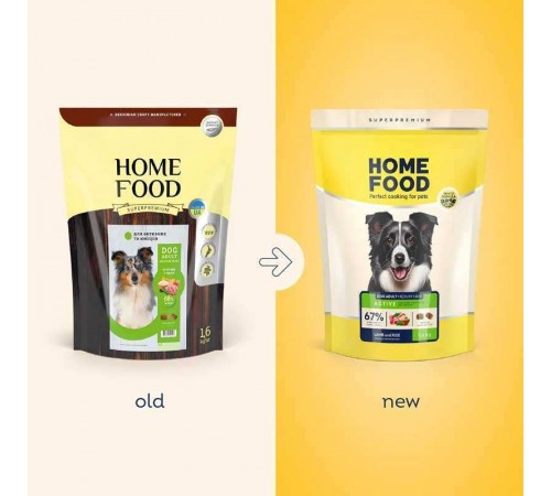 Home Food Adult Medium Maxi - сухий корм з ягнятиною та рисом для дорослих активних собак і юніорів середніх та великих порід, 1,6кг