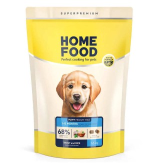 Home Food Hypoallergenic Puppy Medium/Maxi - гіпоалергенний сухий корм Форель з рисом для цуценят середніх та великих порід, 1,6кг