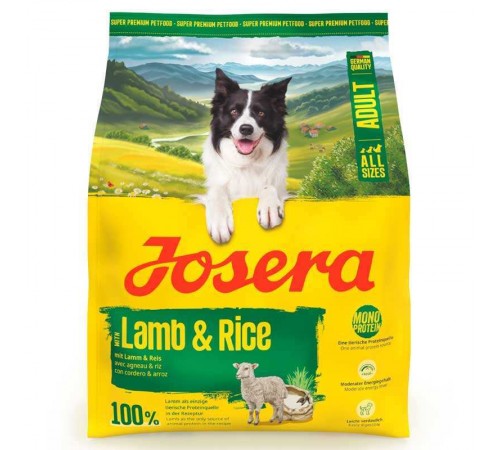 Josera All Sizes Adult Lamb&Rice - Сухий корм з ягням та рисом для собак з помірною і низькою активністю, 900г