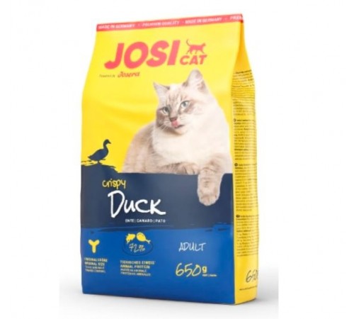 JosiCat by Josera Crispy Duck - сухий корм з качкою для дорослих котів, 650г