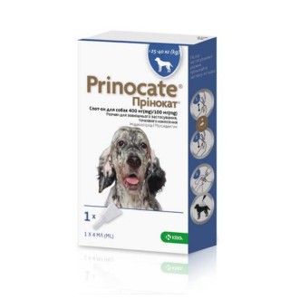 Prinocate Dog by KRKA - Прінокат протипаразитарні краплі на холку від бліх, кліщів і гельмінтів для собак, 25-40кг