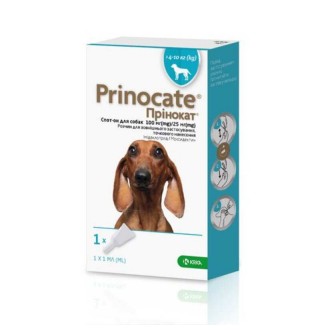 Prinocate Dog by KRKA - Прінокат протипаразитарні краплі на холку від бліх, кліщів і гельмінтів для собак, 4-10кг