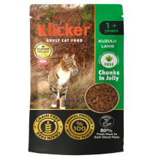 Klicker Cat Chunks in Jelly Lamb - консервований корм шматочки ягня в желе для котів, 85г