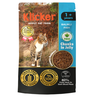 Klicker Cat Chunks in Jelly Fish - консервований корм шматочки риби в желе для котів, 85г