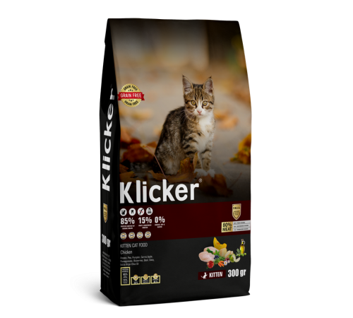 Klicker Kitten with Chicken - сухий беззерновий холістик корм для кошенят з куркою, 300г