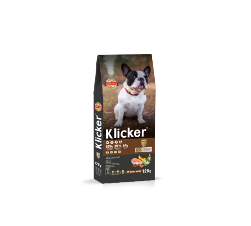 Klicker Dog Adult Small with Salmon- сухий беззерновий холістик корм для дорослих дрібних порід собак з лососем, 12кг