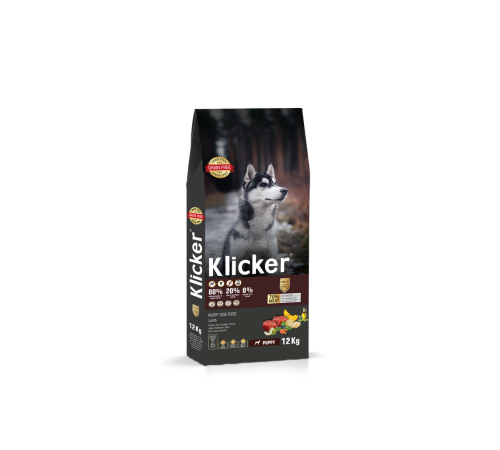 Klicker Dog Puppy with Lamb - сухий беззерновий холістик корм для цуценят всіх порід з ягням, 12кг