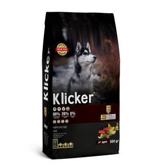 Klicker Dog Puppy with Lamb - сухий беззерновий холістик корм для цуценят всіх порід з ягням, 500г