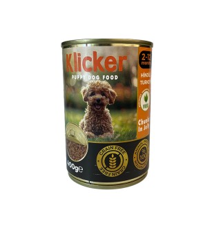 Klicker Dog Puppy with Turkey - вологий корм для цуценят шматочки індички в желе, 400г