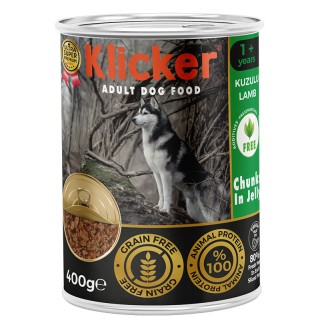 Klicker Dog Adult with Lamb - вологий корм для дорослих собак шматочки ягня в желе, 400г