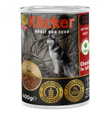 Klicker Dog Adult with Beef - вологий корм для дорослих собак шматочки яловичини в желе, 400г