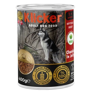 Klicker Dog Adult with Beef - вологий корм для дорослих собак шматочки яловичини в желе, 400г