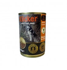 Klicker Dog Adult with Turkey - вологий корм для дорослих собак шматочки індички в желе, 400г